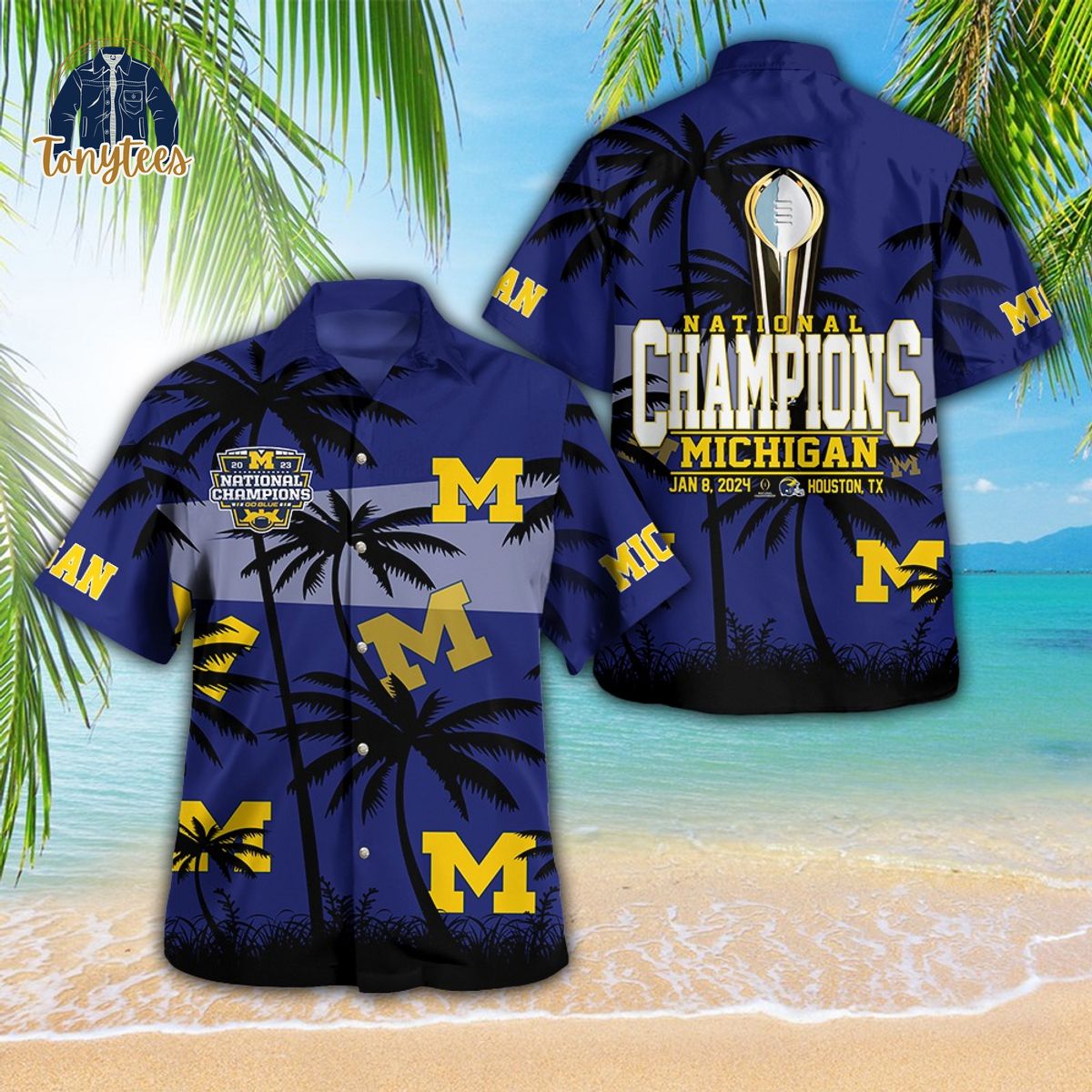 Michigan Wolverines 2023 national champions go blue hawaiian shirt