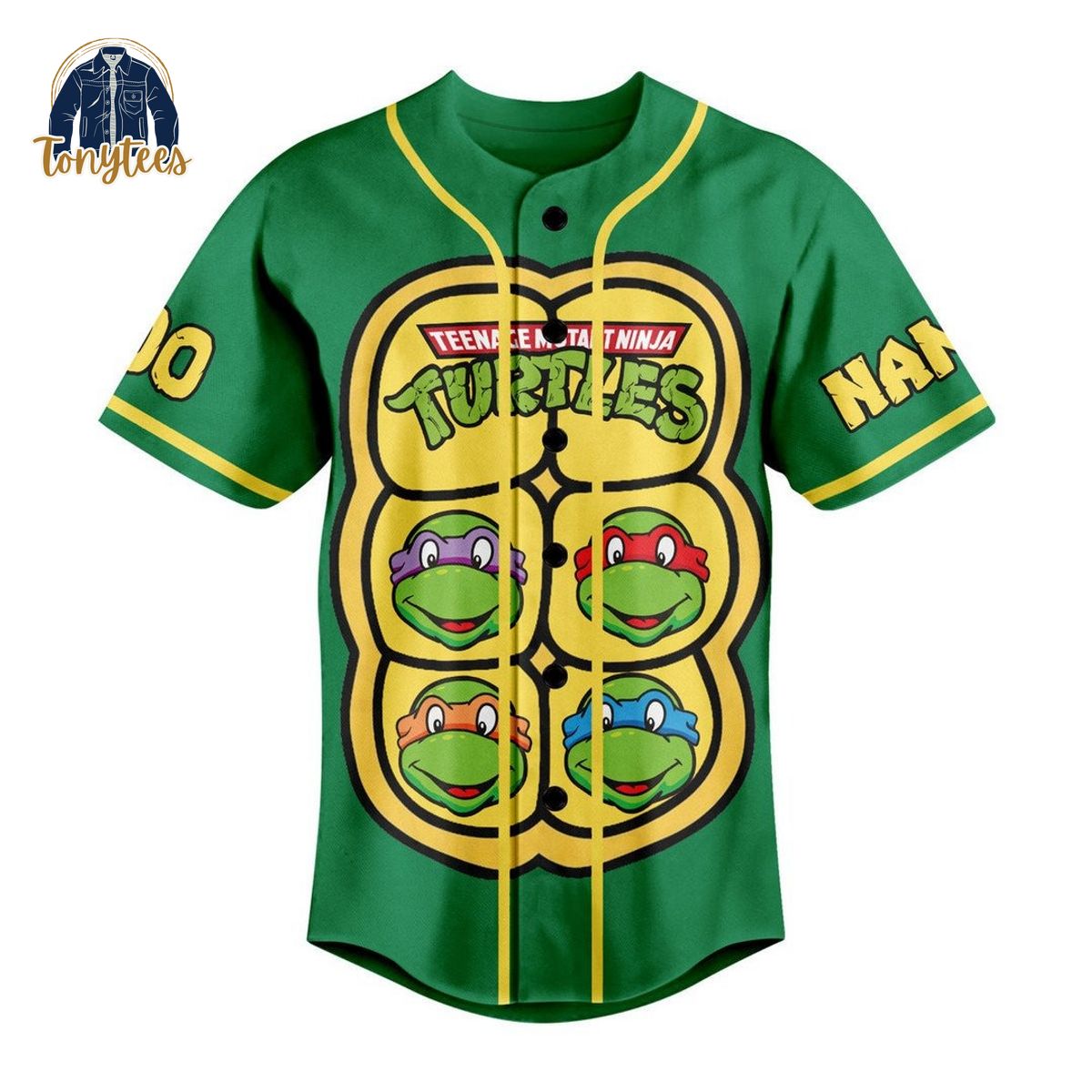 Personalized TMNT Turtles Power Baseball Jersey