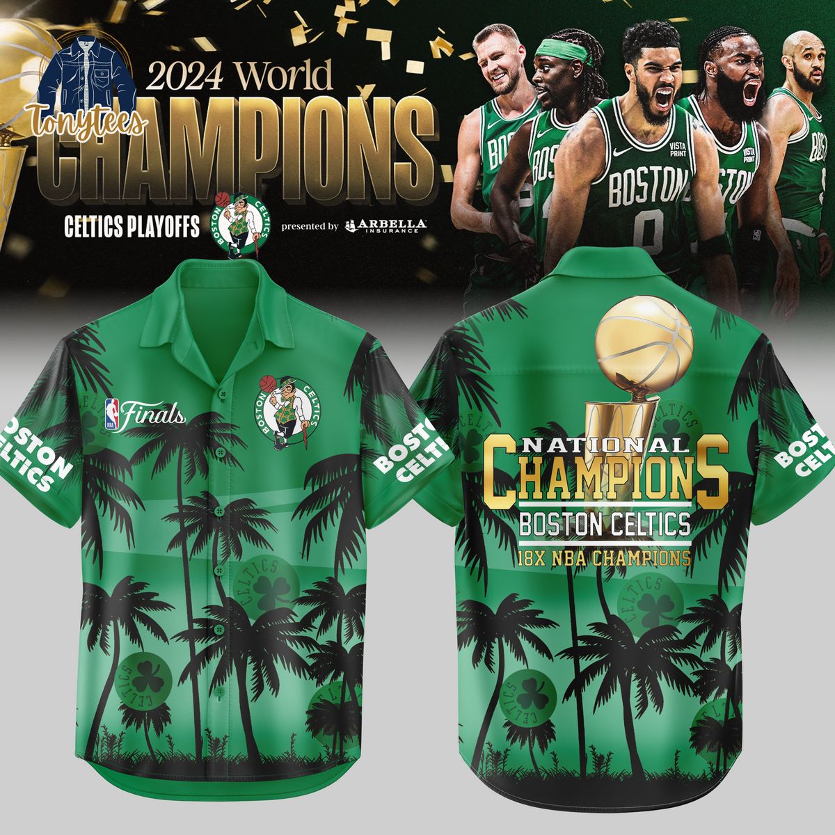 Boston Celtics National Champions 18x NBA Champions Hawaiian Shirt