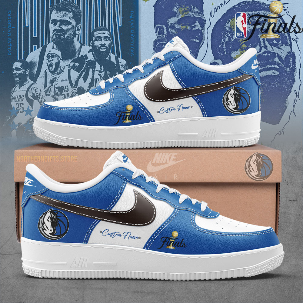 Dallas Mavericks Champion 2024 Custom Name Air Force 1 Sneaker