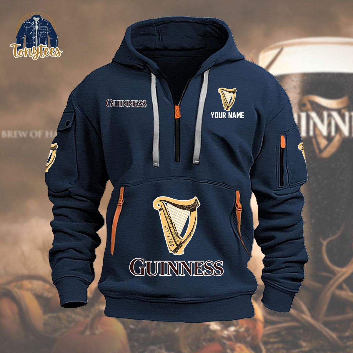 Guinness Custom Name New Heavy Hoodie