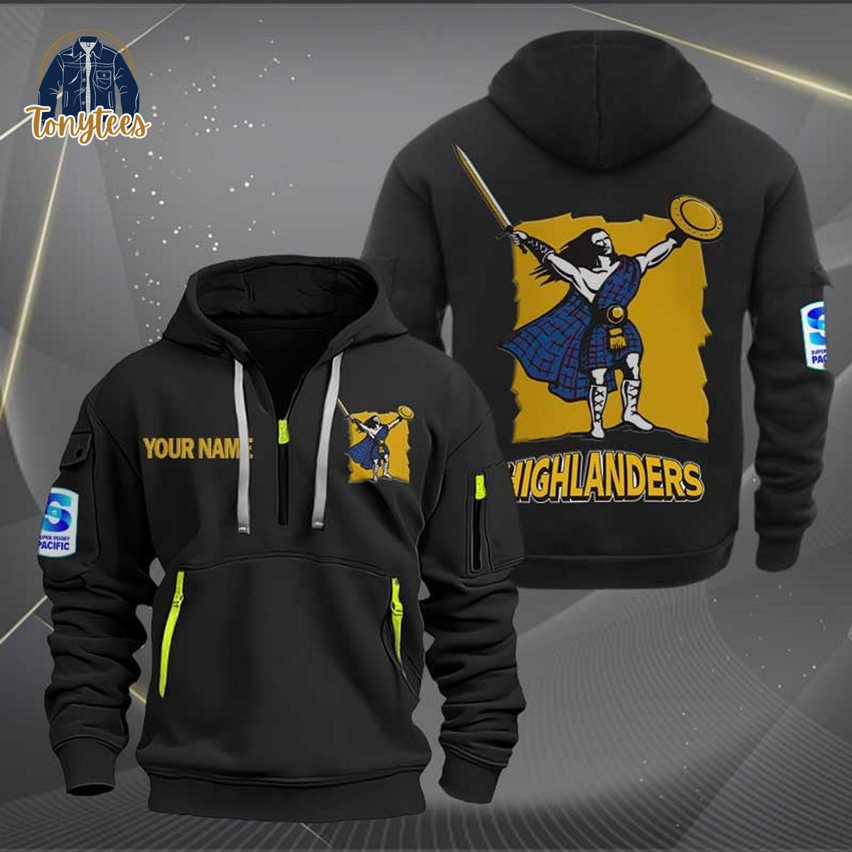 Highlanders Super Rugby Custom Name Heavy Hoodie