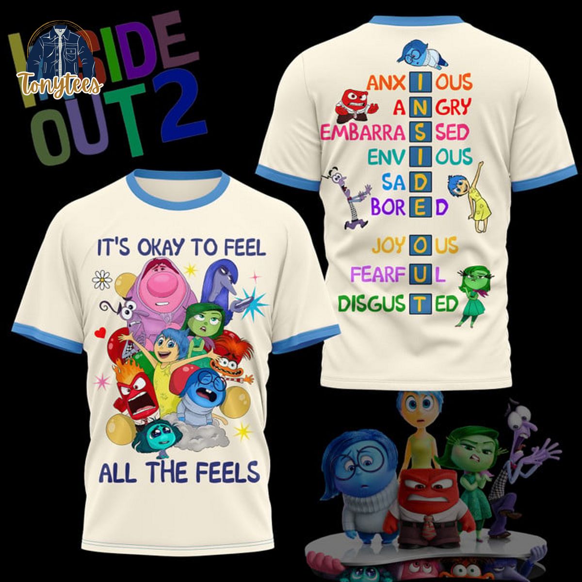 Inside out 2 It’s okay to feel all the feels 3d shirt