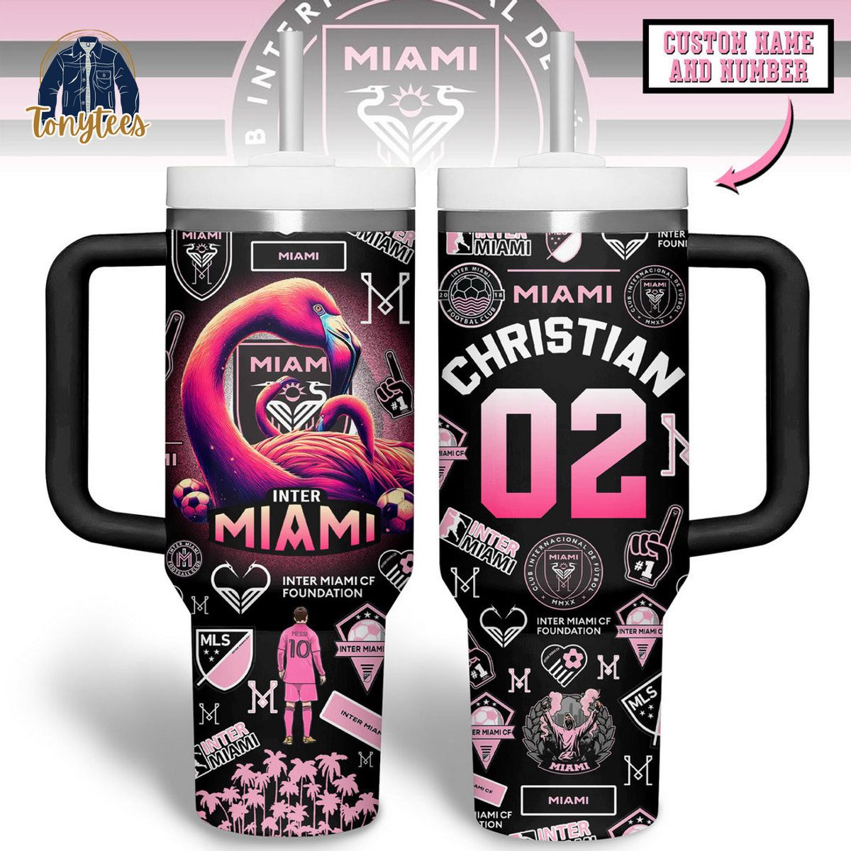 Inter Miami Messi Personalized Stanley Cup Tumbler