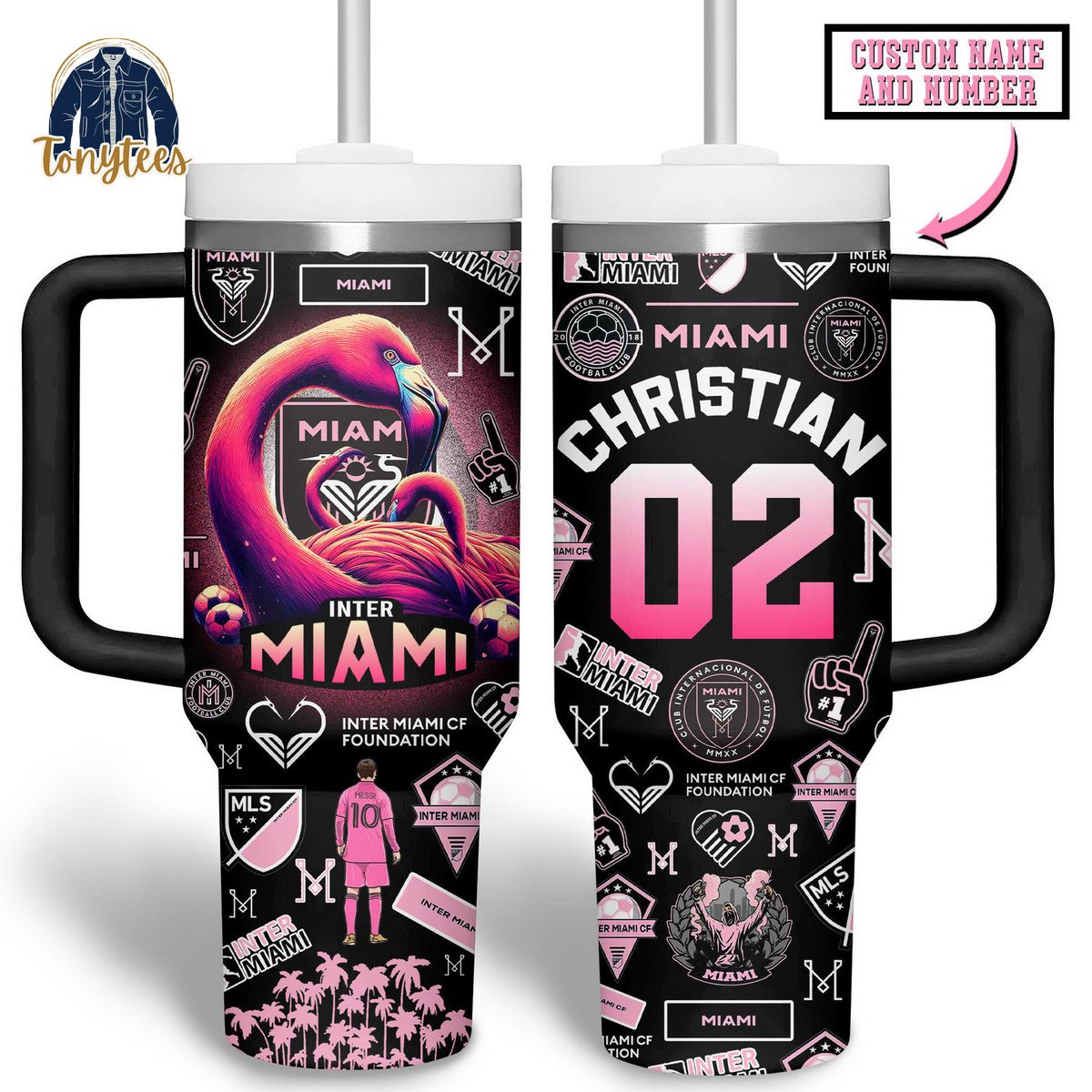 Inter Miami Messi Personalized Stanley Cup Tumbler