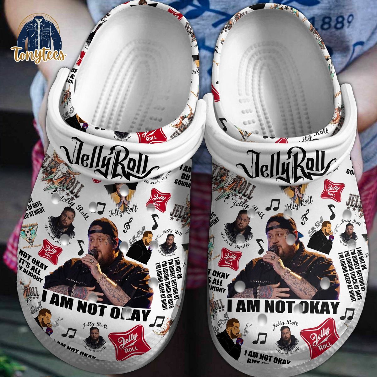 Jelly Roll i am not okay crocs clogs