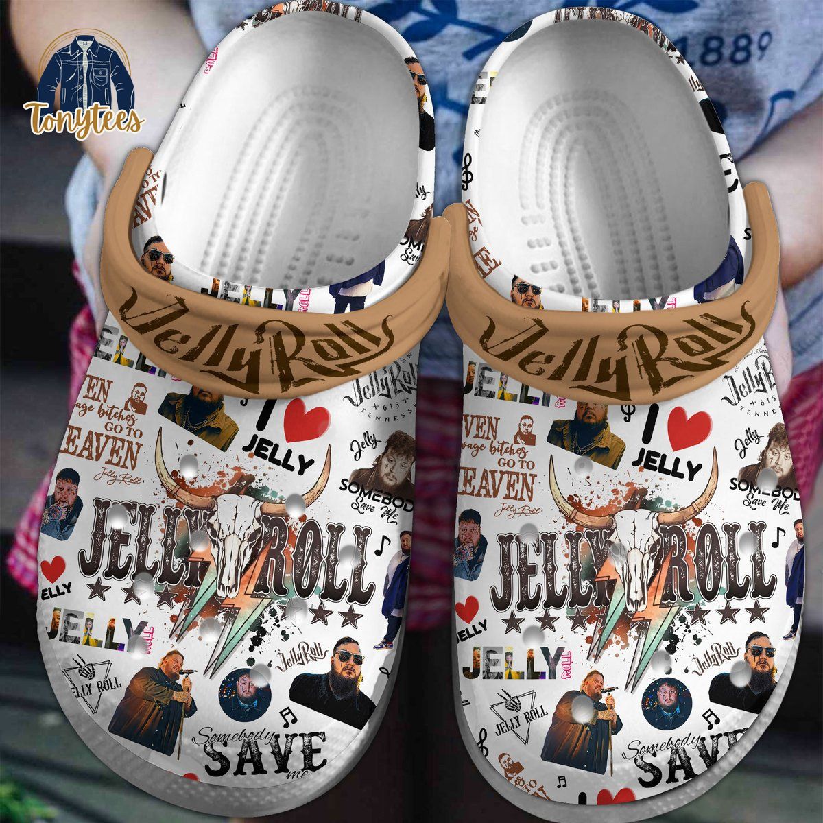 Jelly Roll somebody save me crocs clogs