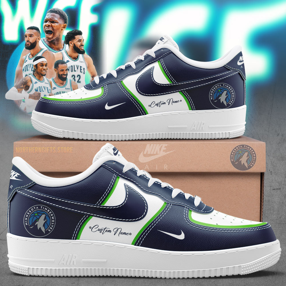 Minnesota Timberwolves Custom Name Air Force 1 Sneaker