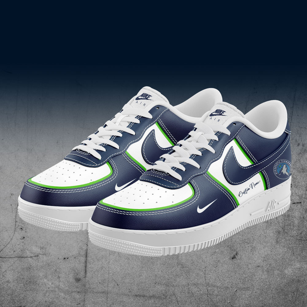 Minnesota Timberwolves Custom Name Air Force 1 Sneaker