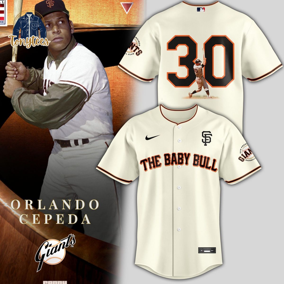 Orlando Cepeda The Baby Bull Baseball Jersey