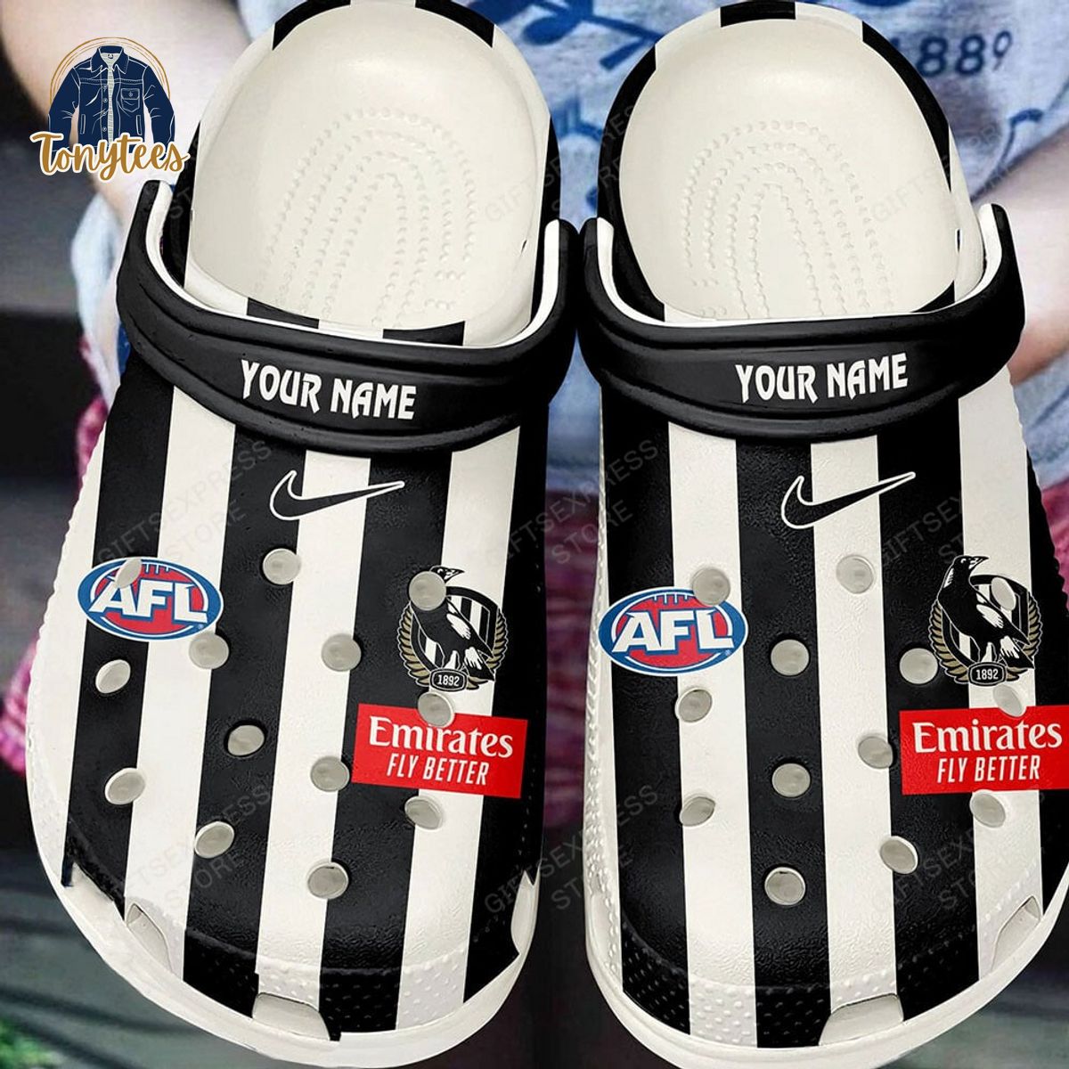 Personalized AFL Collingwood Football Club Crocs Clogs