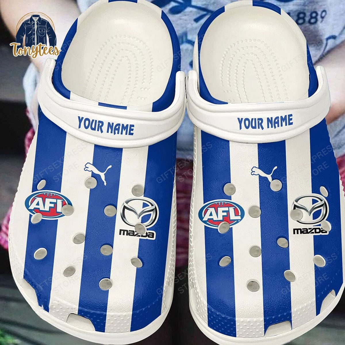 Personalized AFL North Melbourne Football Club Crocs Clogs