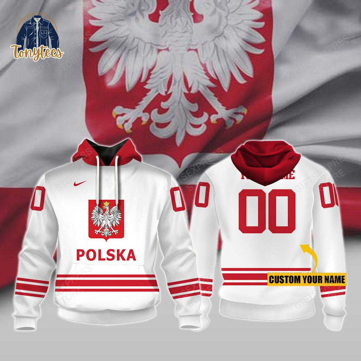 Poland Ice Hockey Personalized Hoodie