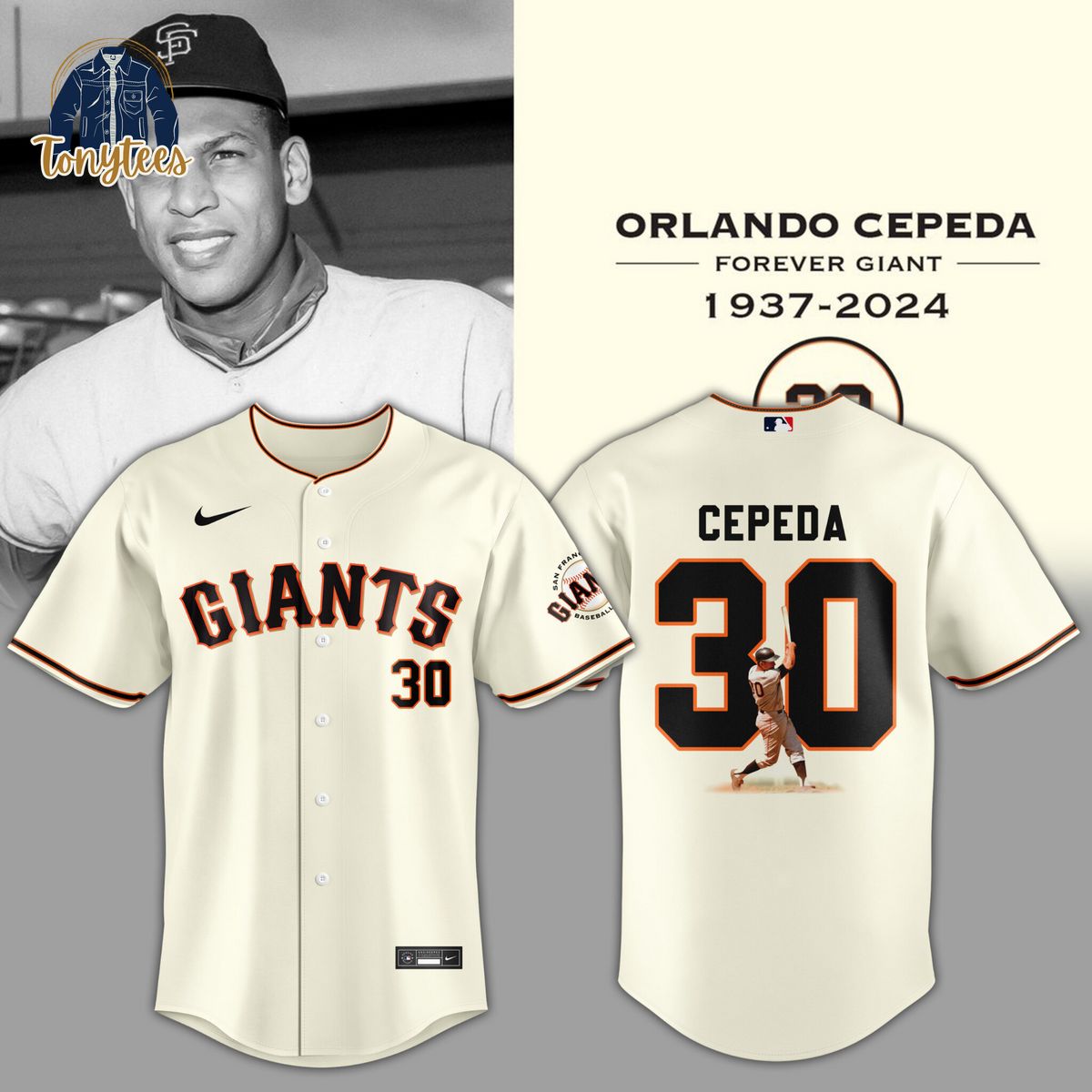 San Francisco Giants Orlando Cepeda Forever Giant Baseball Jersey