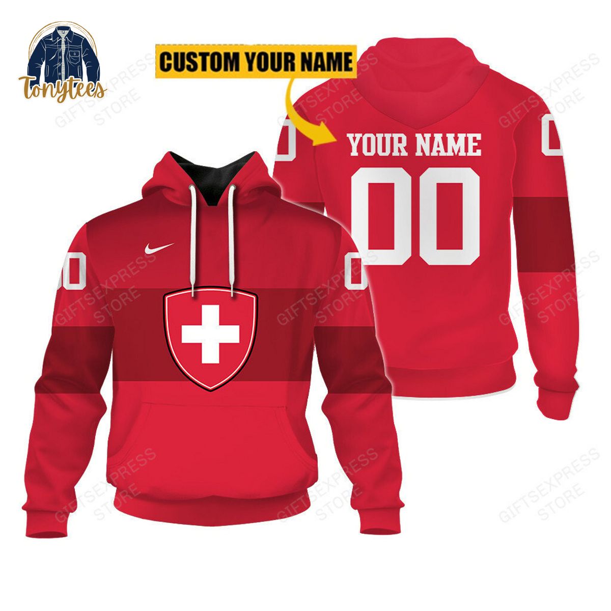 Switzerland Ice Hockey Personalized Hoodie