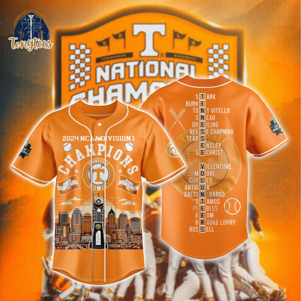 Tennessee Volunteers Champion 2024 NCAA Division I Baseball Jersey