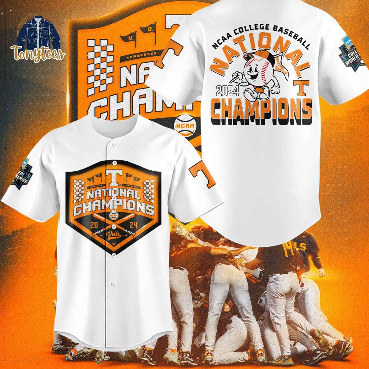 Tennessee Volunteers National Champions 2024 Baseball Jersey