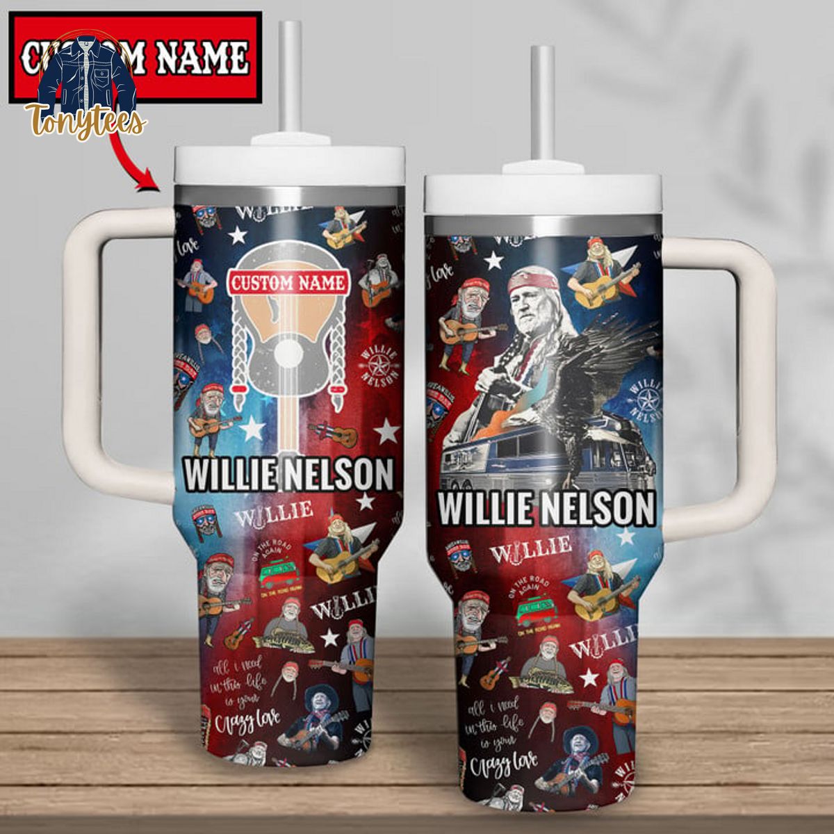 Willie Nelson custom name stanley cup tumbler