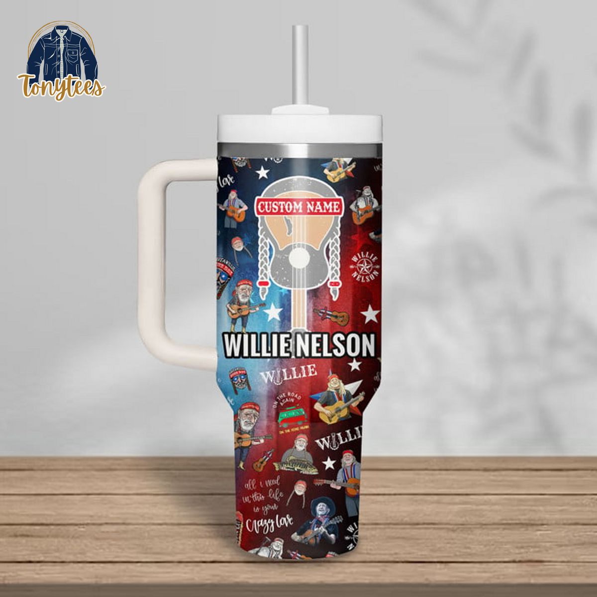 Willie Nelson custom name stanley cup tumbler