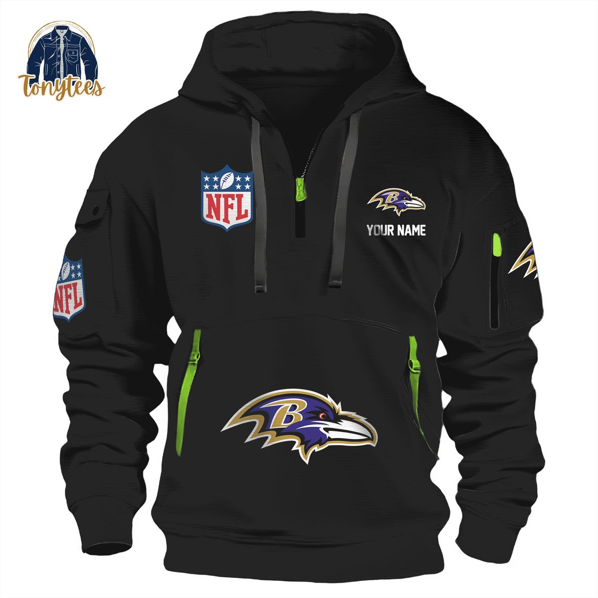 Baltimore Ravens NFL Personalized New Heavy Hoodie