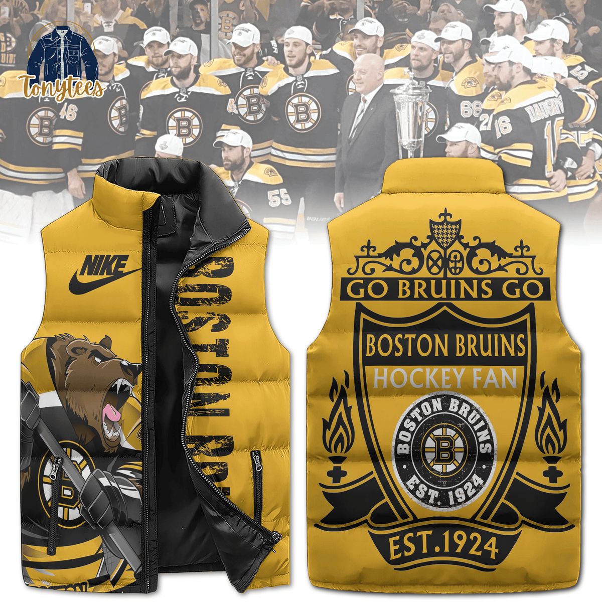 Boston Bruins Nike Puffer Sleeveless Jacket