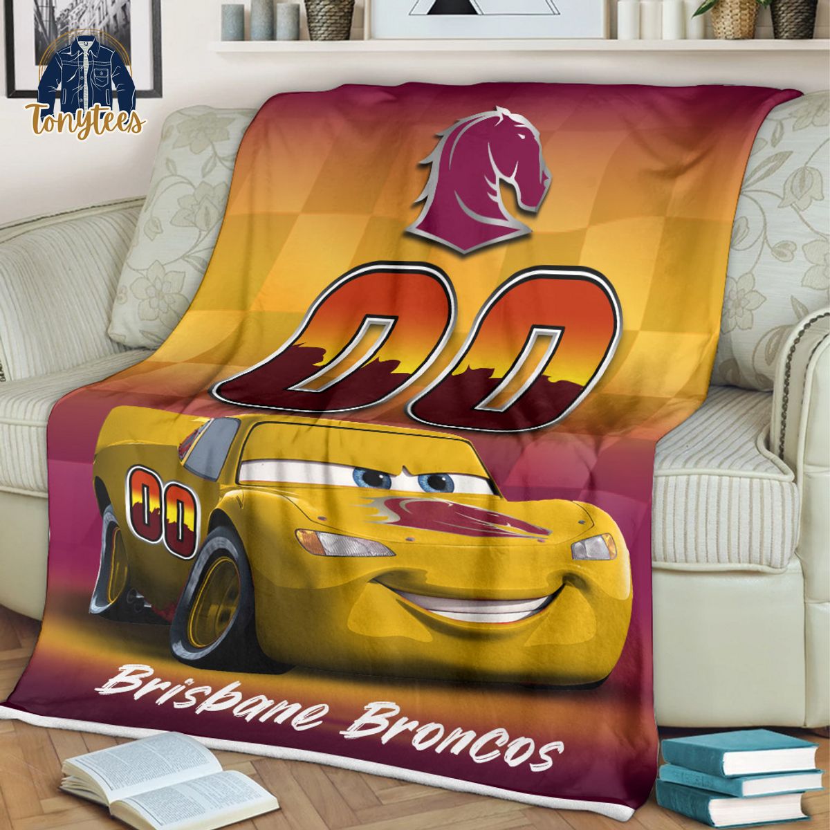 Brisbane Broncos NRL Personalized Disney Car Fleece Blanket