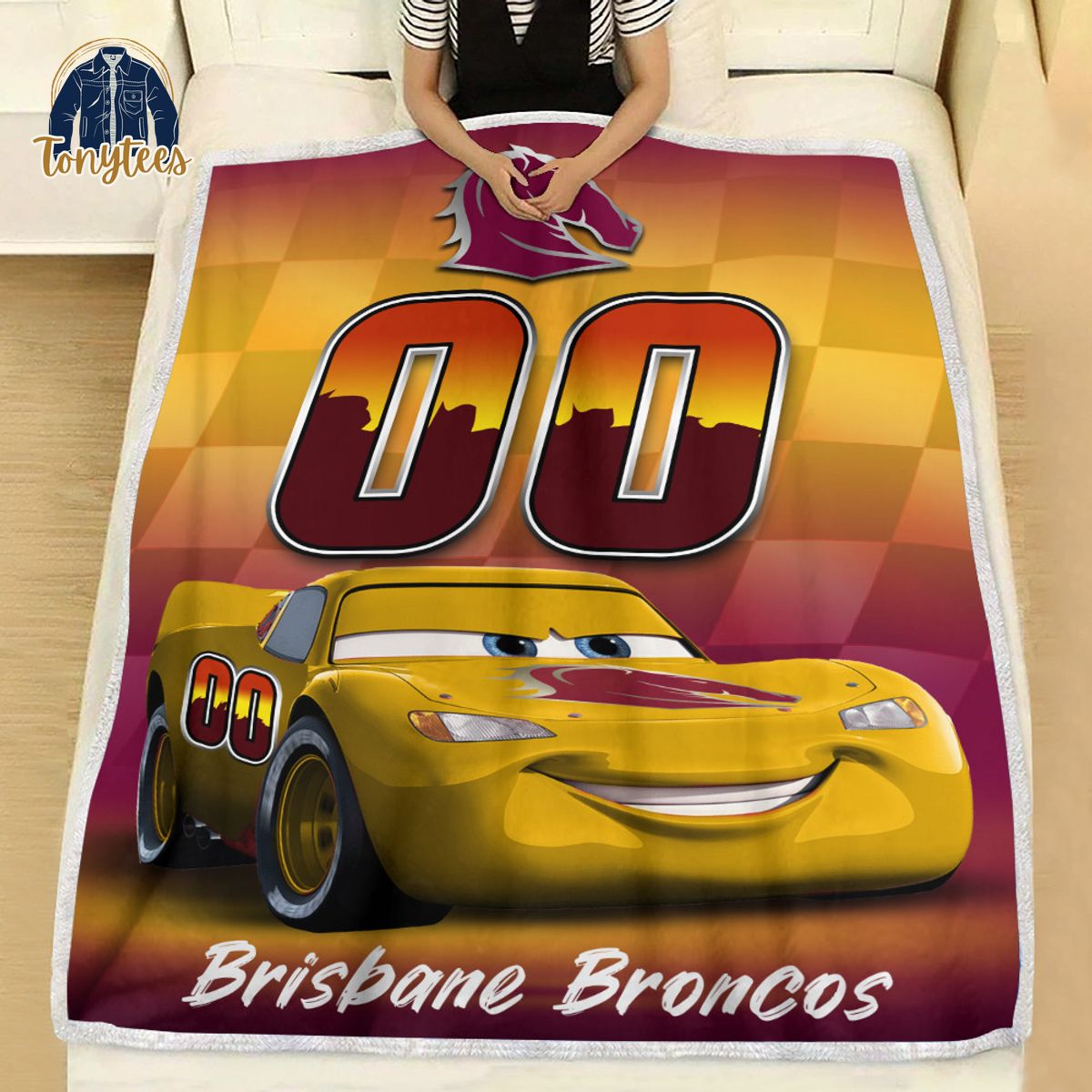 Brisbane Broncos NRL Personalized Disney Car Fleece Blanket