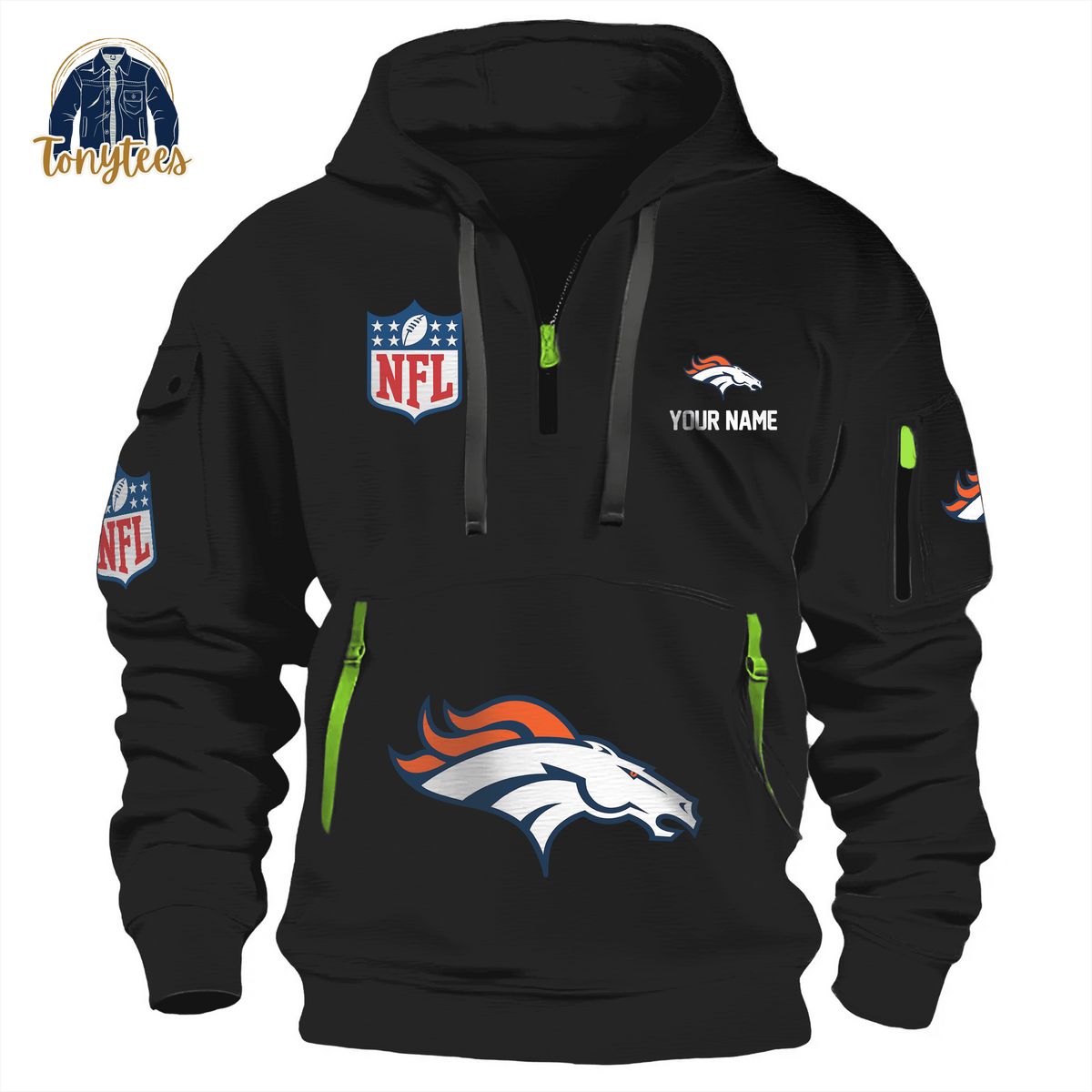 Denver Broncos NFL Personalized New Heavy Hoodie