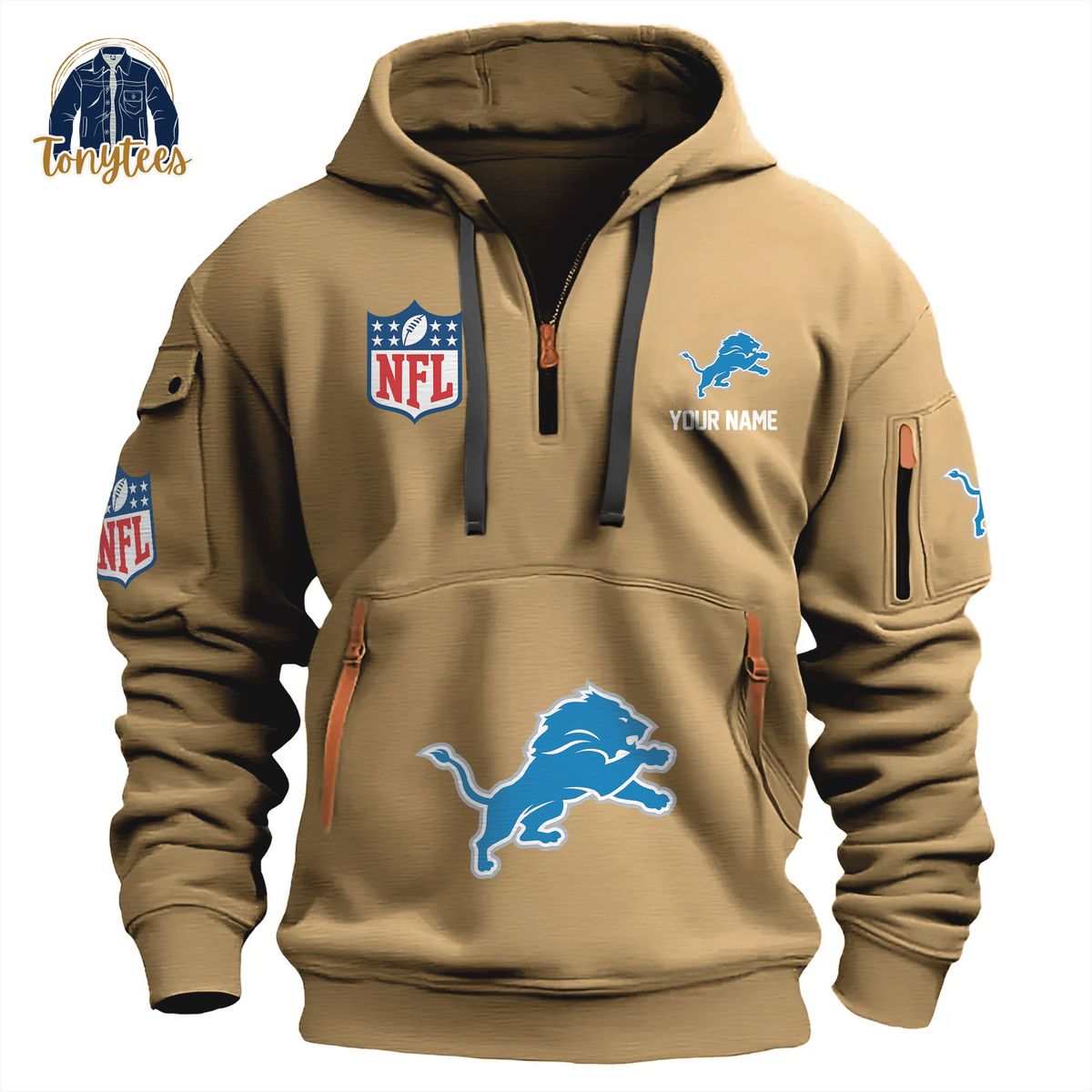 Detroit Lions NFL Personalized New Heavy Hoodie