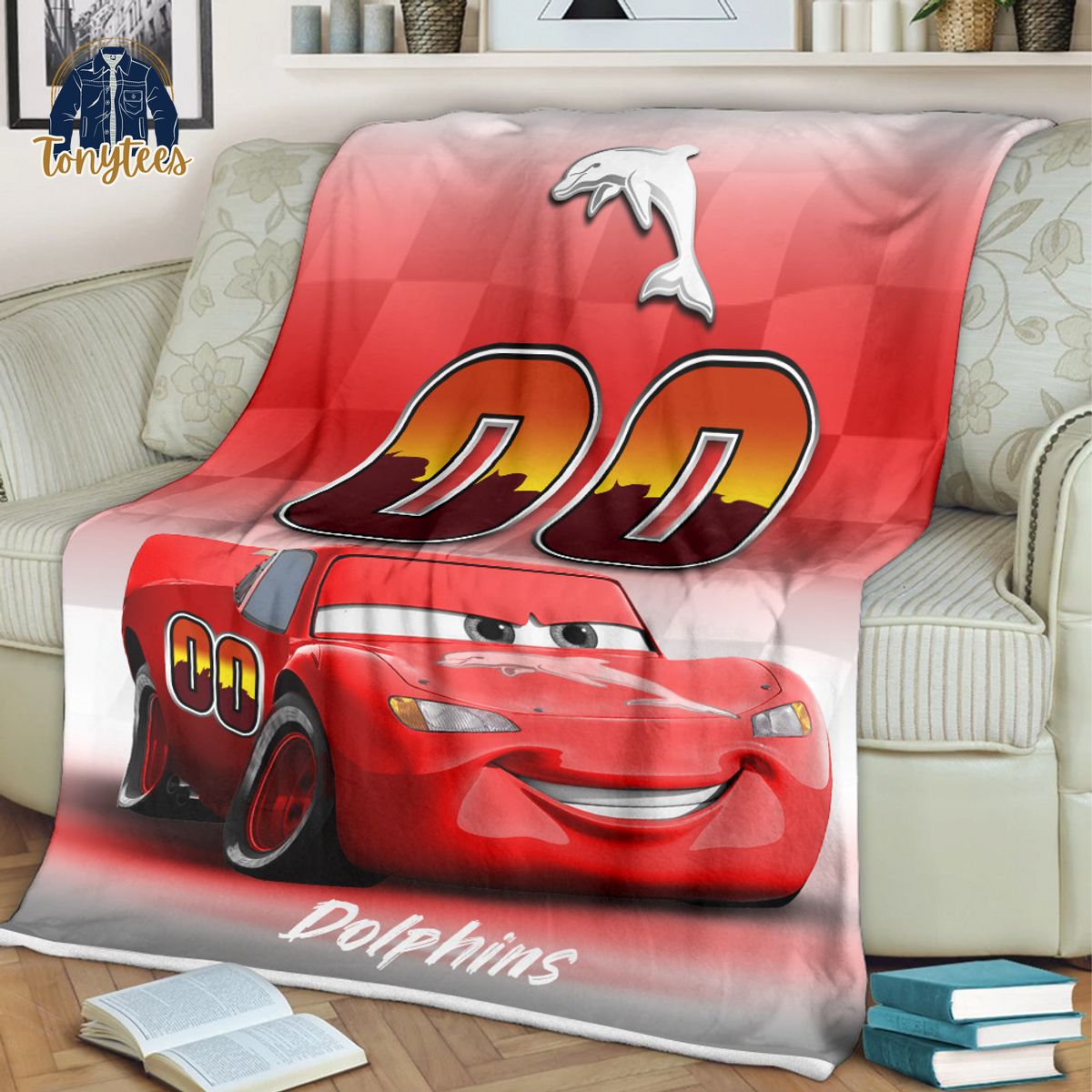 Dolphins NRL Personalized Disney Car Fleece Blanket