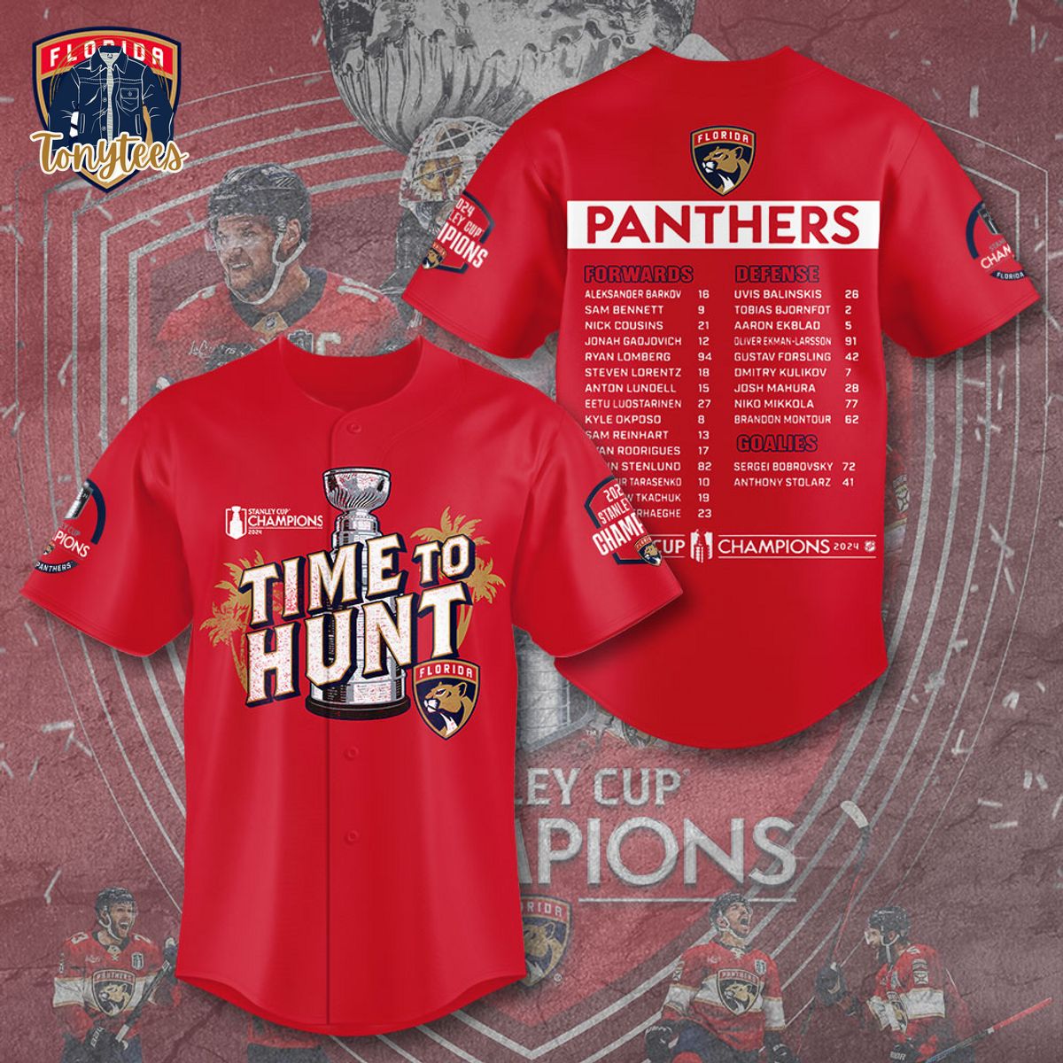 Florida Panthers Stanley Cup Champions 2024 Baseball Jersey