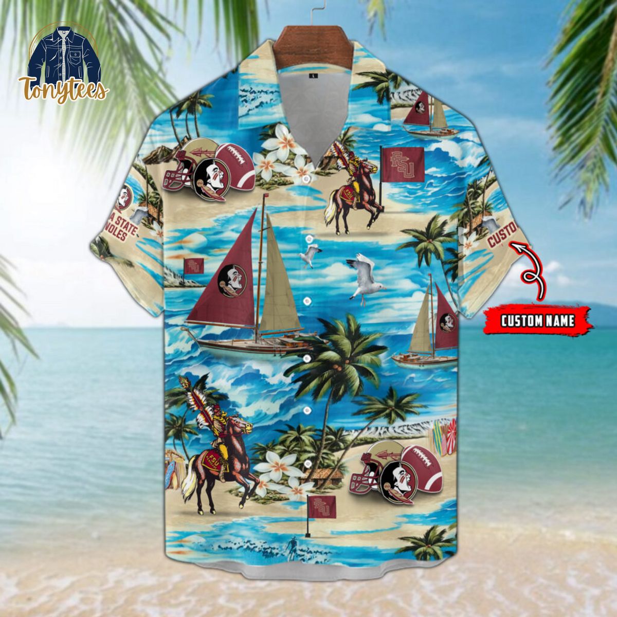 Florida State Seminoles Custom Name Summer Tropical Hawaiian Shirt