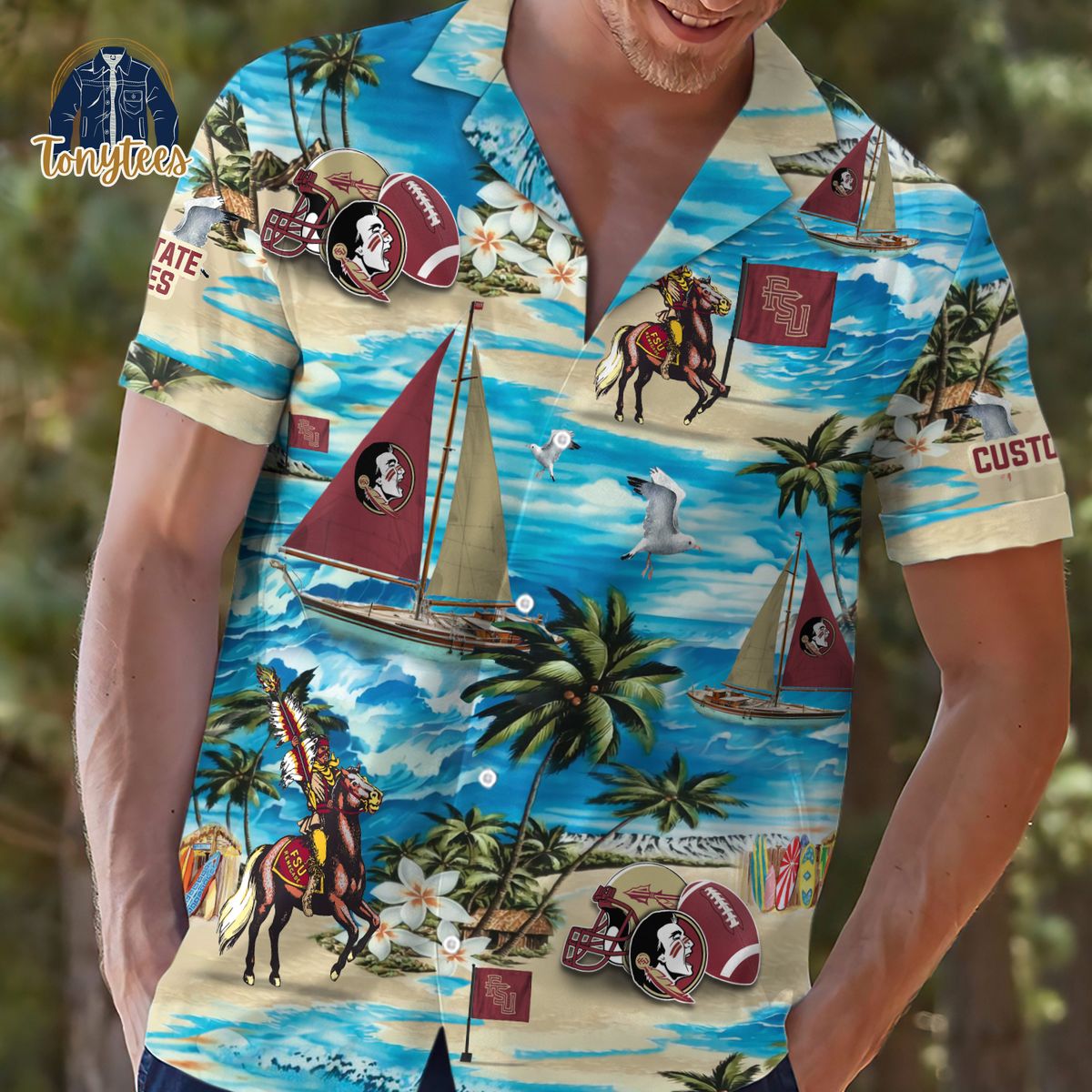 Florida State Seminoles Custom Name Summer Tropical Hawaiian Shirt