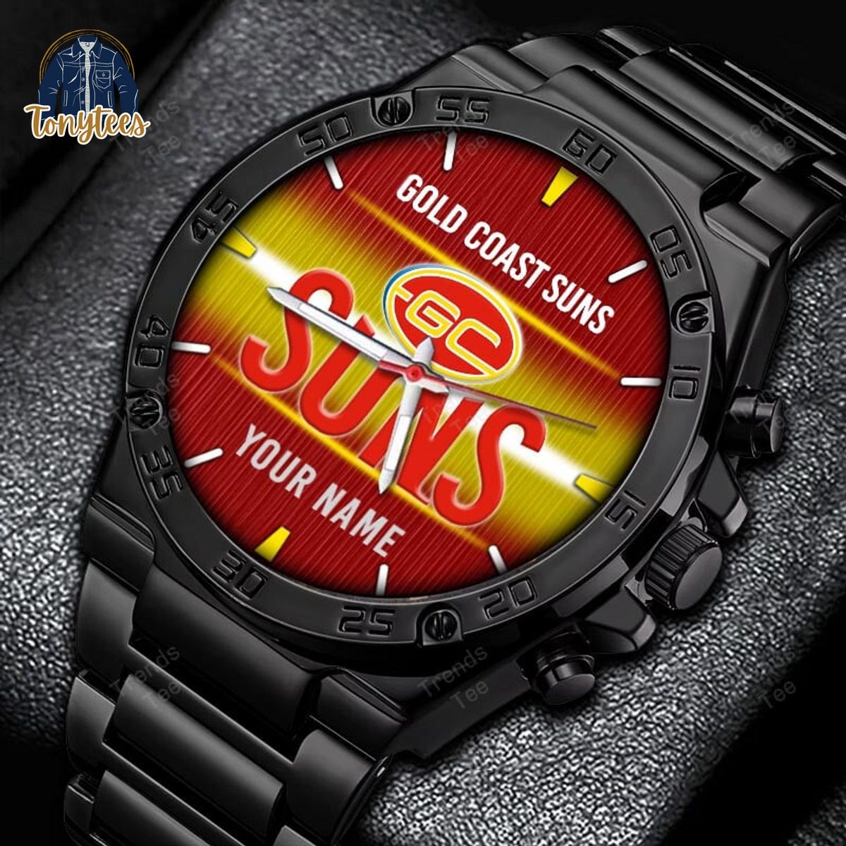 Gold Coast Suns AFL Personalized Stainless Steel Watch