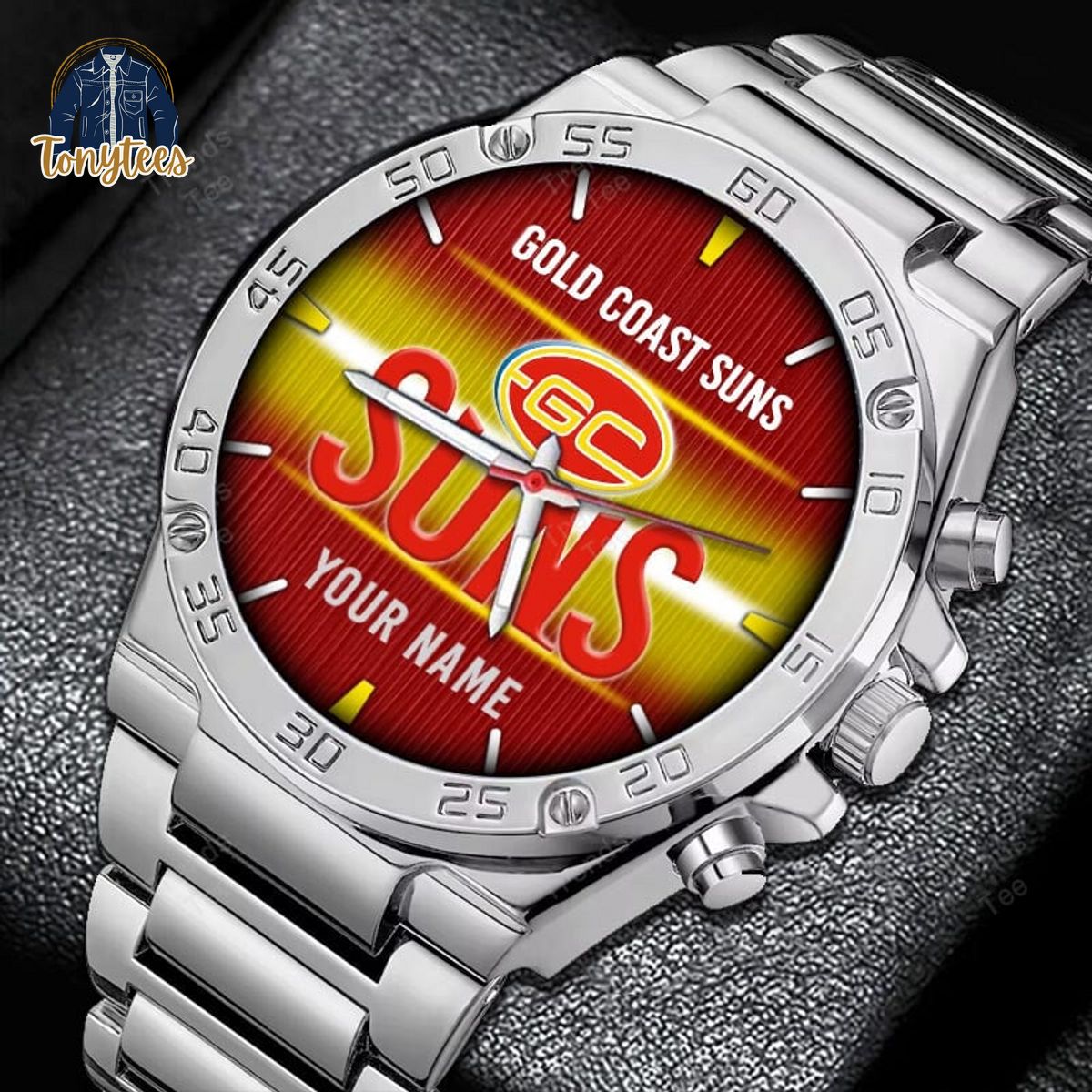 Gold Coast Suns AFL Personalized Stainless Steel Watch