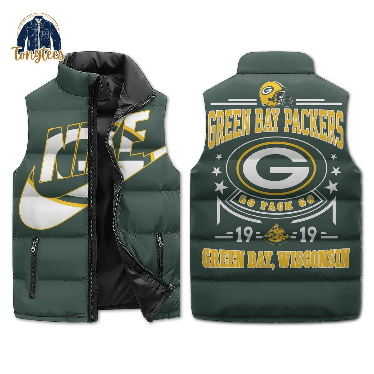 Green Bay Packers Nike Puffer Sleeveless Jacket