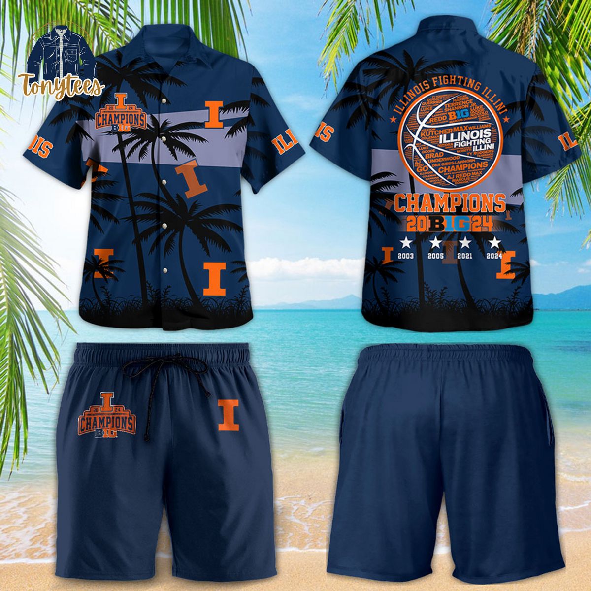 Illinois Fighting Illini Champions 2024 Hawaiian Shirt And Short