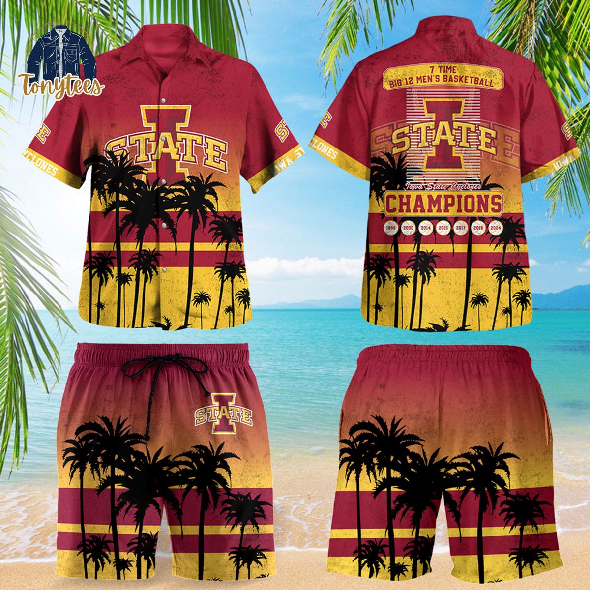 Iowa State 7 Times Big 12 Men’s Basketball Hawaiian Shirt And Short