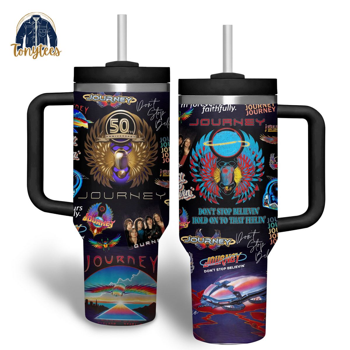 Journey Don’t Stop Believin’ Stanley Cup Handle Tumbler