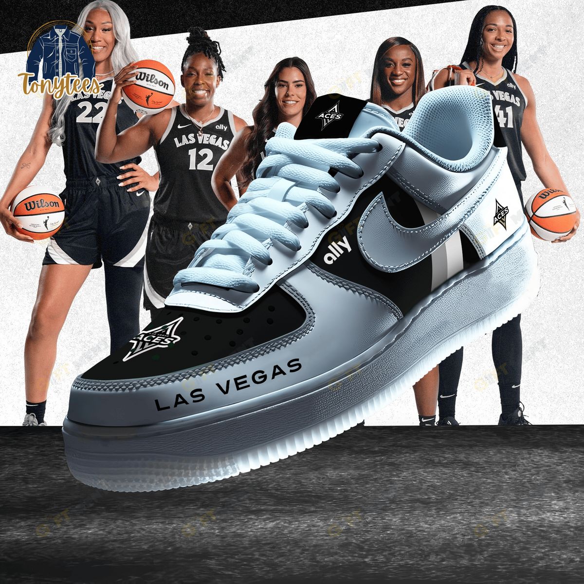 Las Vegas Aces WNBA Air Force 1 Sneaker