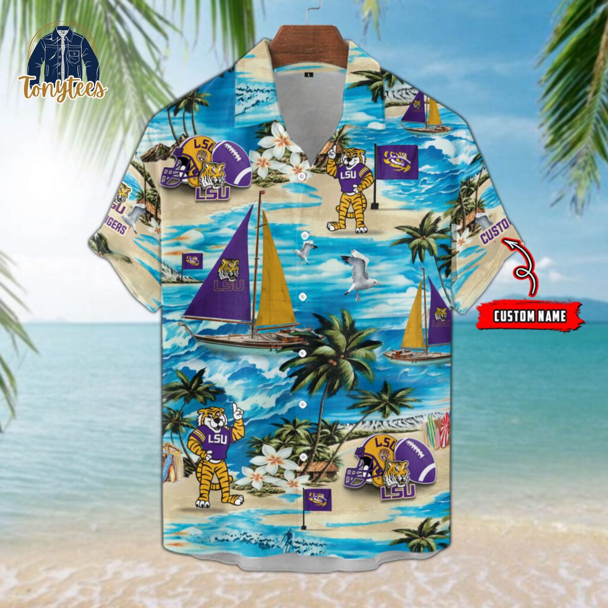 LSU Tigers Custom Name Summer Tropical Hawaiian Shirt