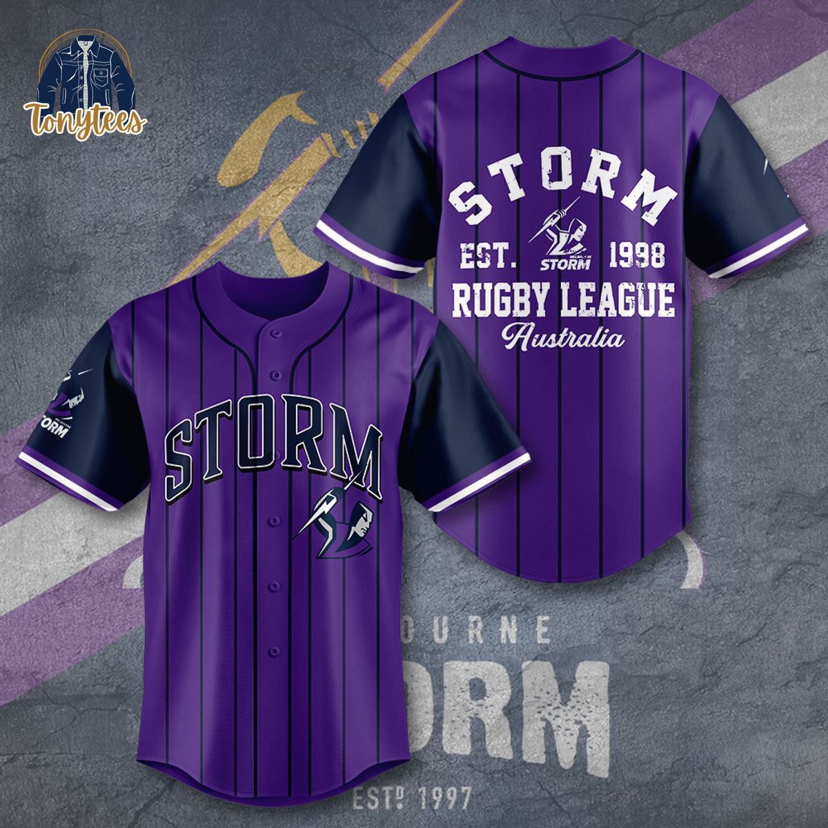 Melbourne Storm NRL Baseball Jersey