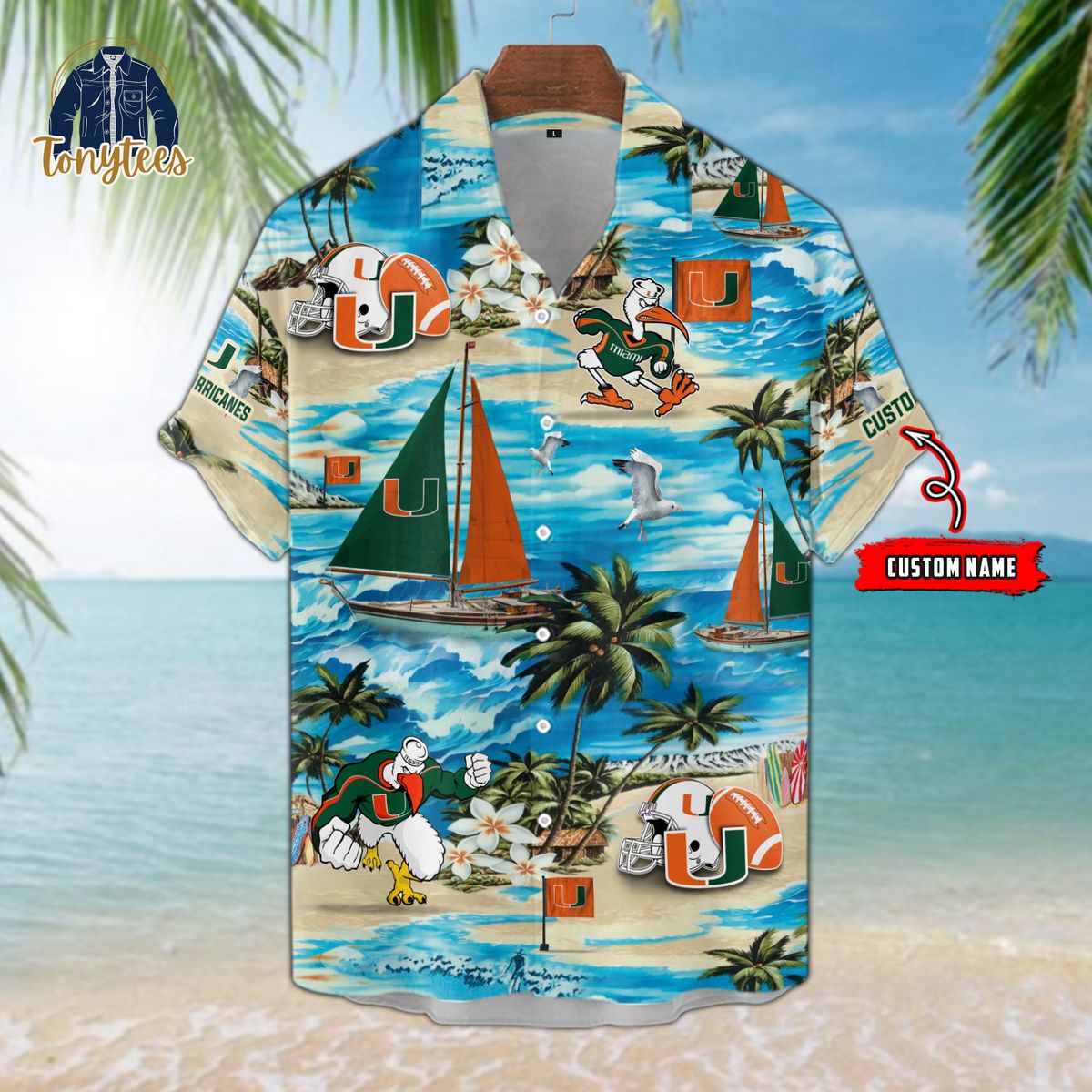 Miami Hurricanes Custom Name Summer Tropical Hawaiian Shirt