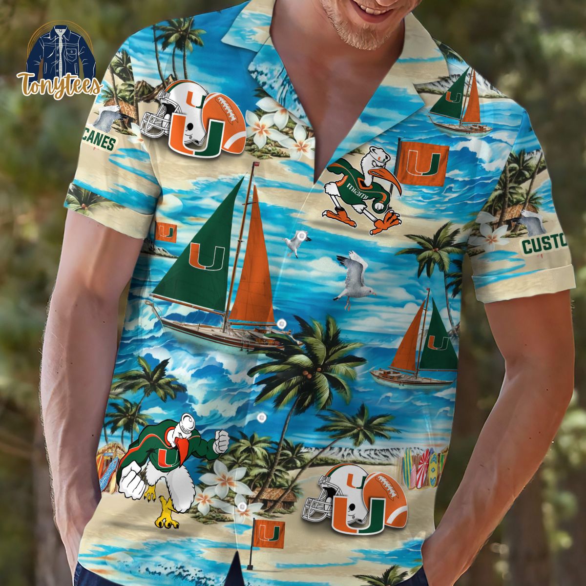 Miami Hurricanes Custom Name Summer Tropical Hawaiian Shirt