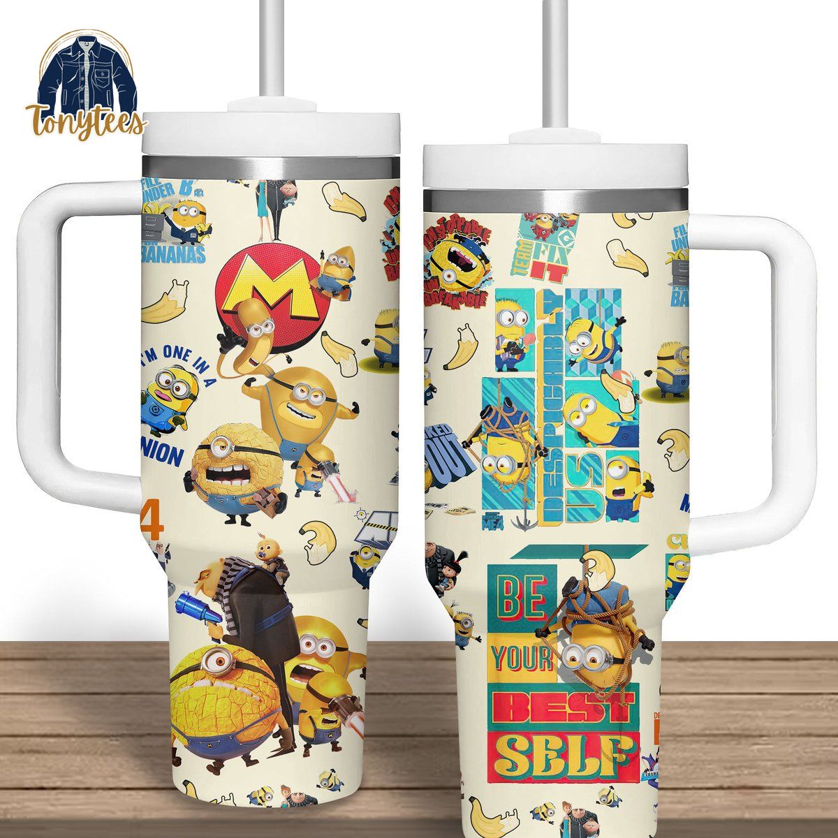 Minions Be Your Best Self Stanley Cup Handle Tumbler