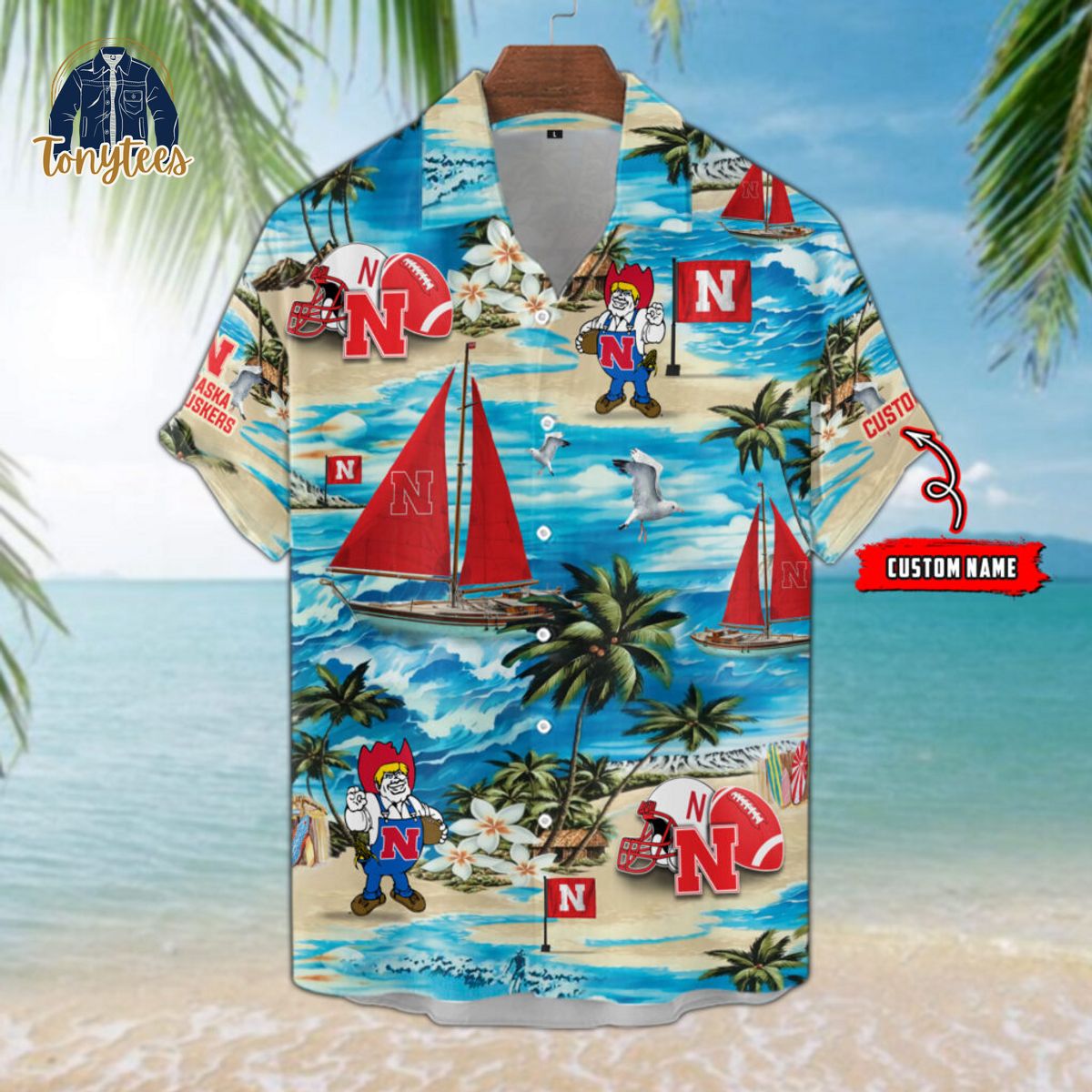 Nebraska Cornhuskers Custom Name Summer Tropical Hawaiian Shirt