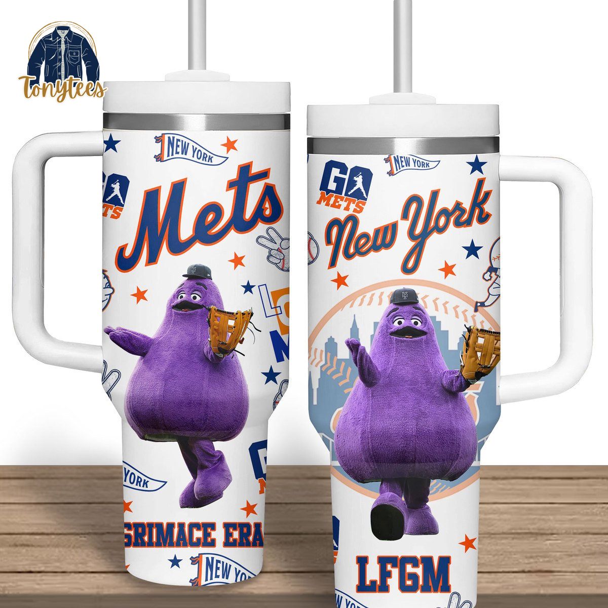 New York Mets Grimace Erea Stanley Cup Handle Tumbler