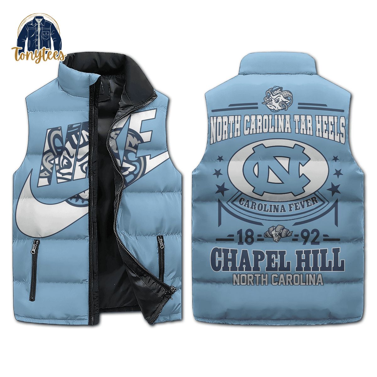 North Carolina Tar Heels Nike Puffer Sleeveless Jacket