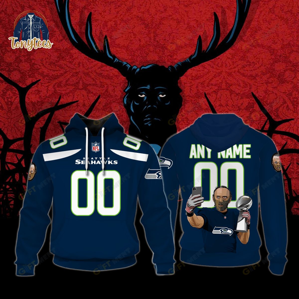 Seattle Seahawks x Hannibal Jersey Style Hoodie
