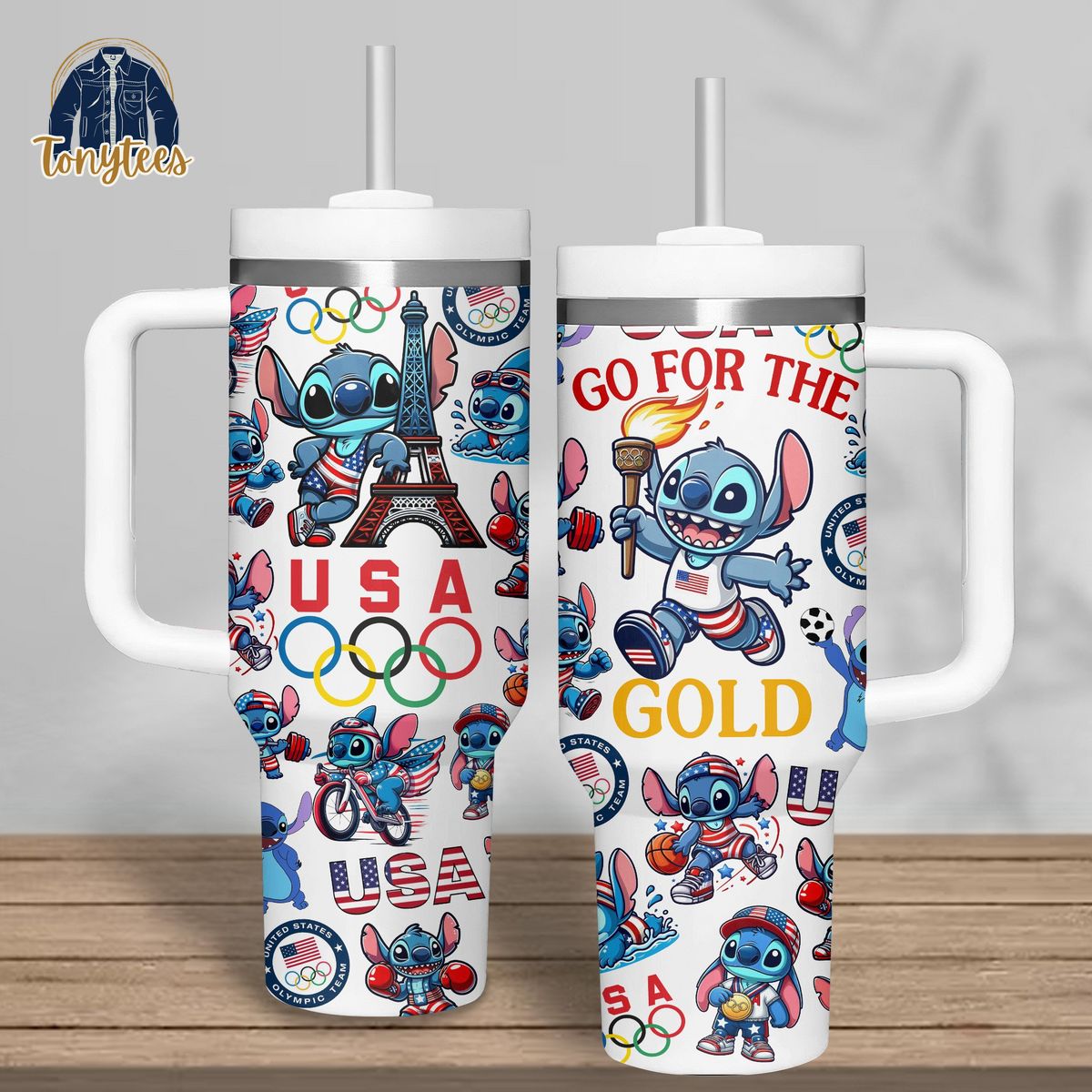 Stitch USA Stanley Cup Handle Tumbler